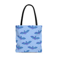 Stylish Lilith Tote Bag (Blue/Blue) features a unique bat design perfect for any outfit, ideal for daily use.