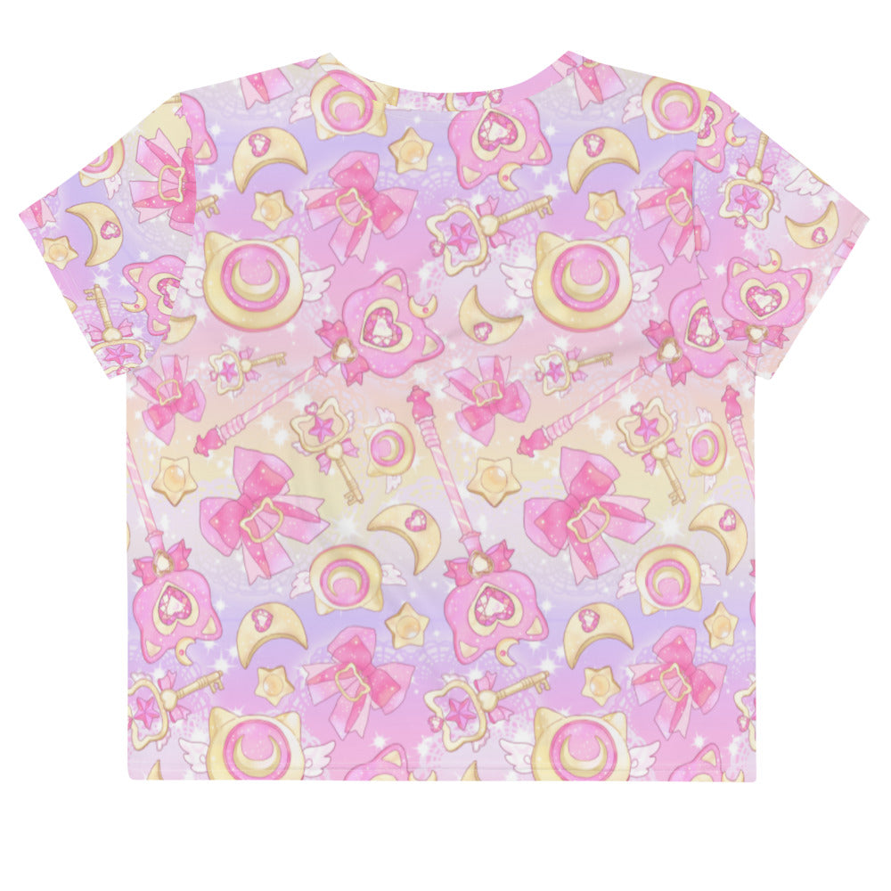 Cute and colorful Magical Girl Crop Top featuring magical motifs, perfect for all your adventures. Ideal for everyday wear!