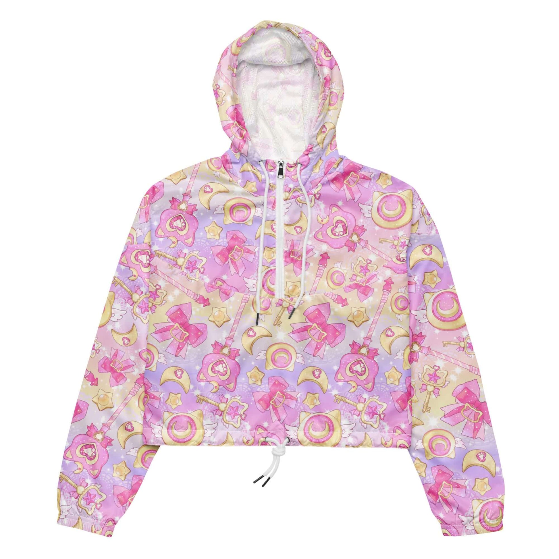 Stay stylish and dry in the Magical Girl cropped windbreaker, perfect for adventures with its lightweight, waterproof design.