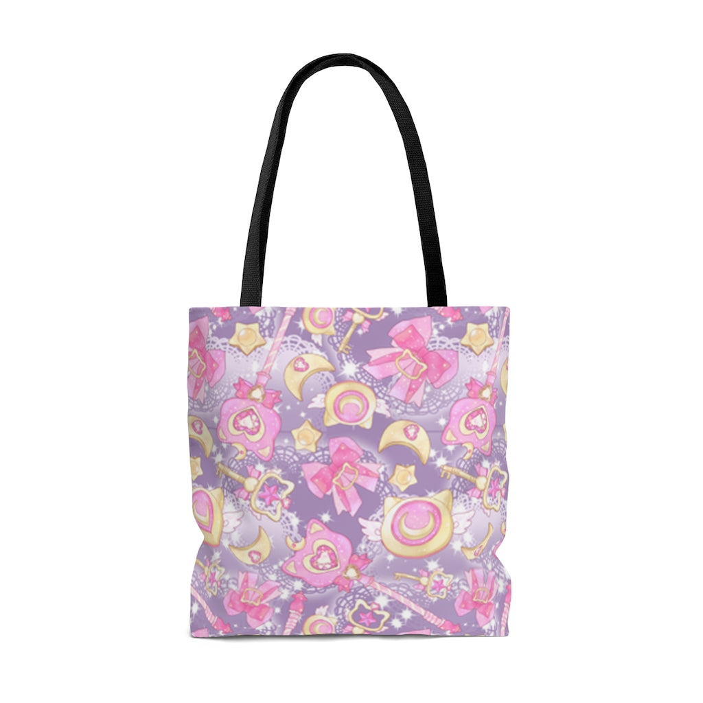 Stylish Magical Girl Tote Bag (Purple) features whimsical patterns, perfect for everyday adventures and keeping your gear safe.