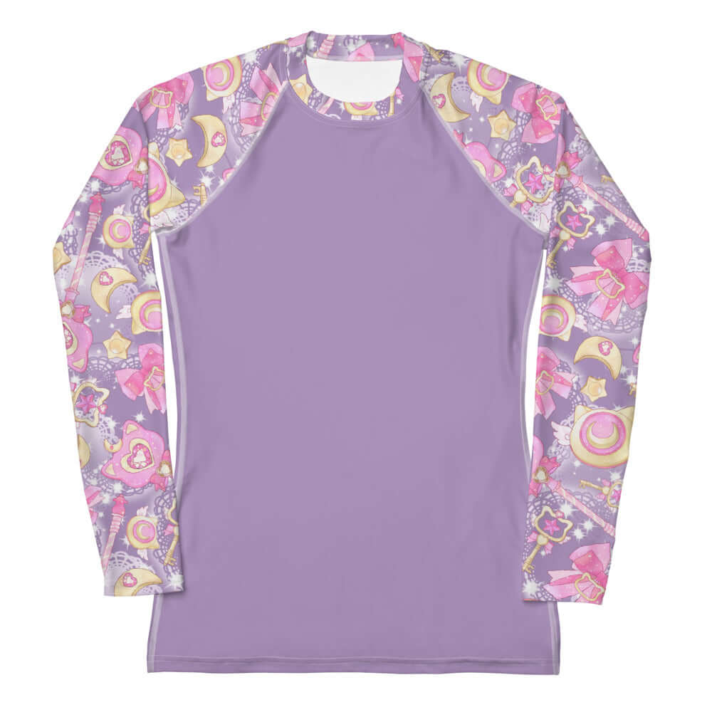 Stylish Magical Girl Rash Guard featuring vibrant designs, perfect for active days under the sun and wind protection.