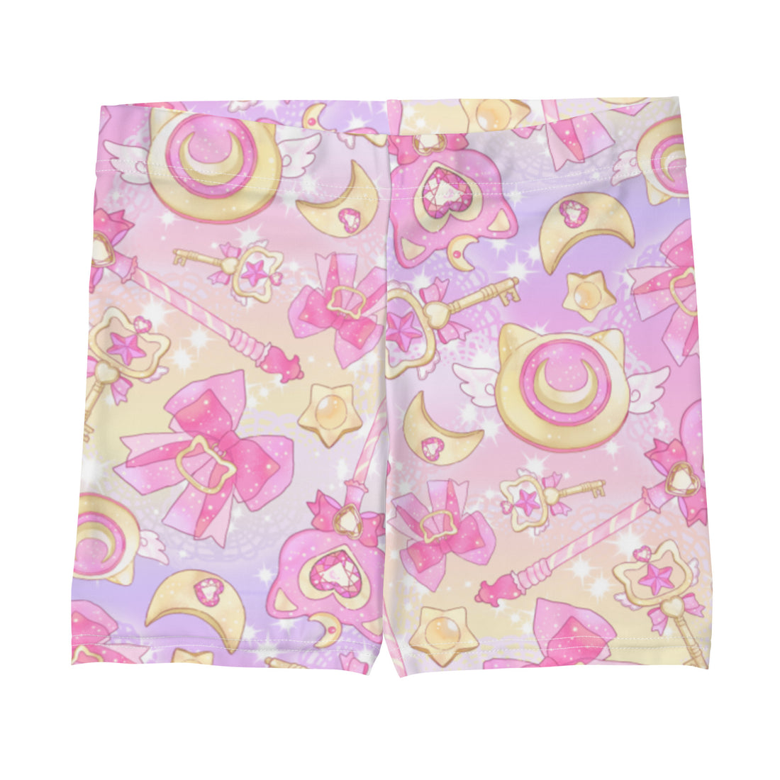 Colorful Magical Girl Shorts featuring whimsical patterns, perfect for a comfy and stylish workout experience.