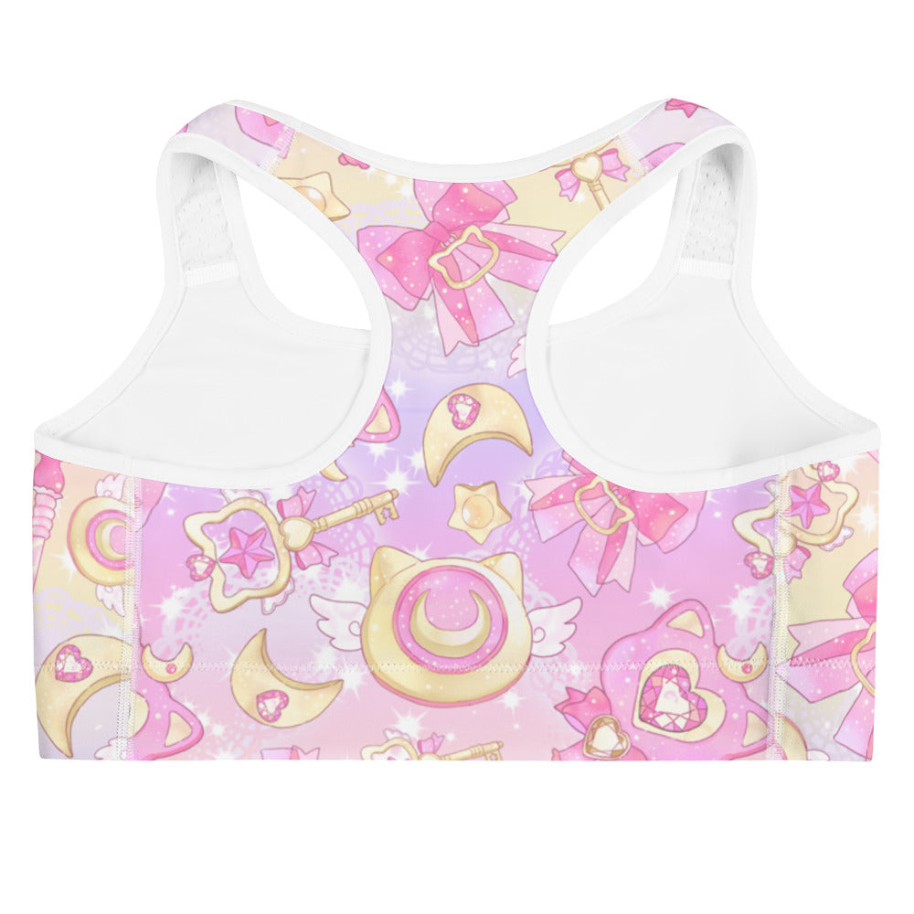 Stylish Magical Girl Sports bra featuring a vibrant design, perfect for workouts and everyday wear. Feel magical!