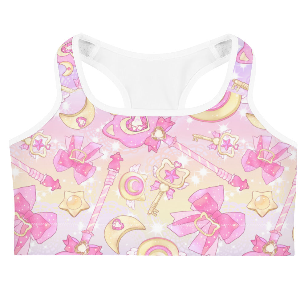 Magical Girl Sports bra features a vibrant design, perfect for workouts while offering great support and comfort.
