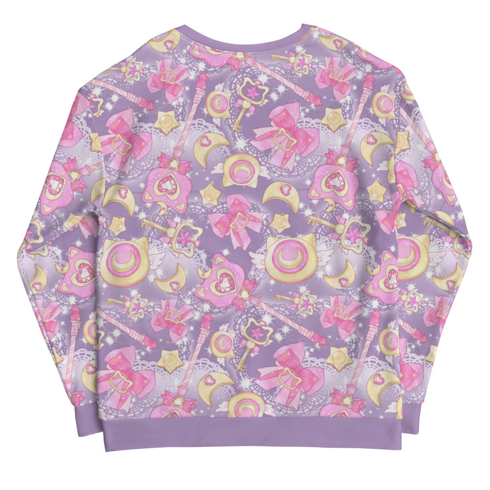 Colorful Magical Girl Sweatshirt featuring charming patterns, perfect for style and comfort while battling the day.