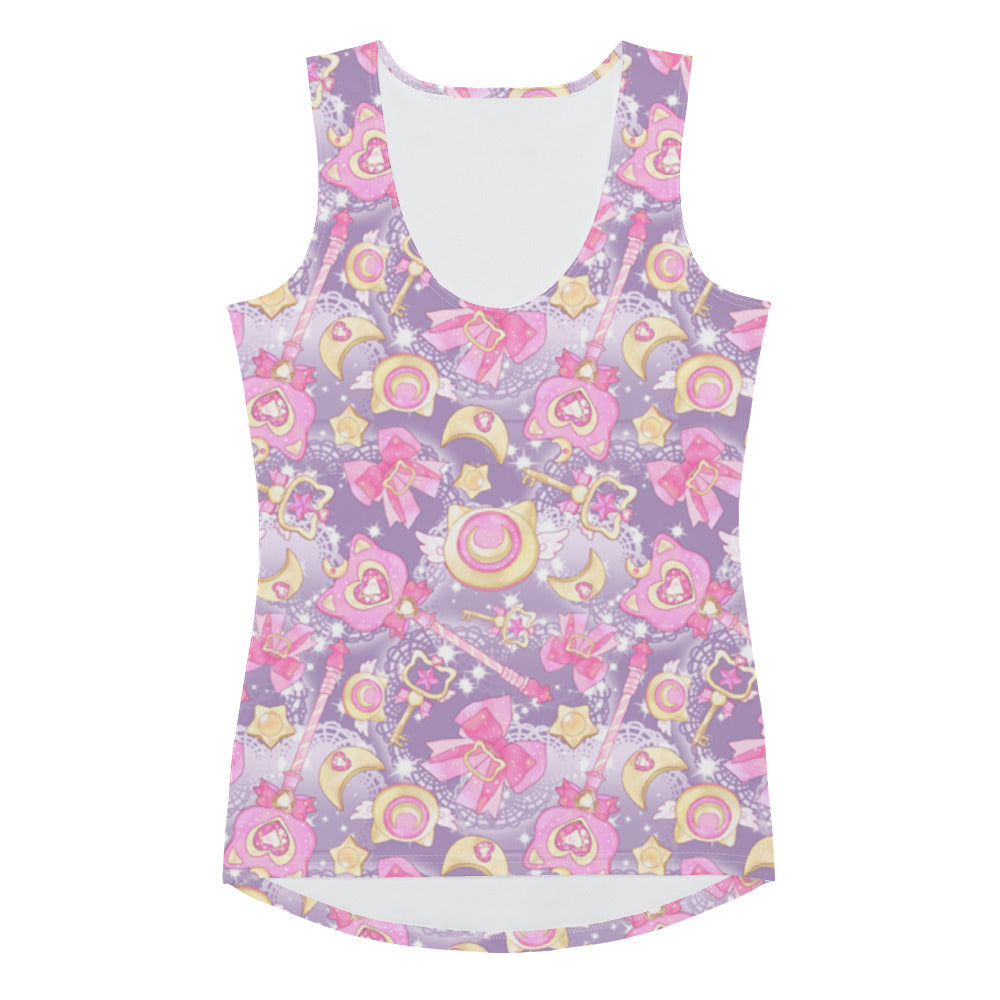 Stylish Magical Girl Tank Top featuring playful designs, perfect for training and embracing your inner strength.