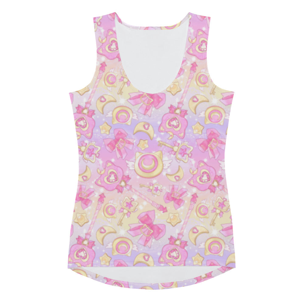 Stylish Magical Girl Tank Top featuring whimsical designs, perfect for training and showcasing your strength!