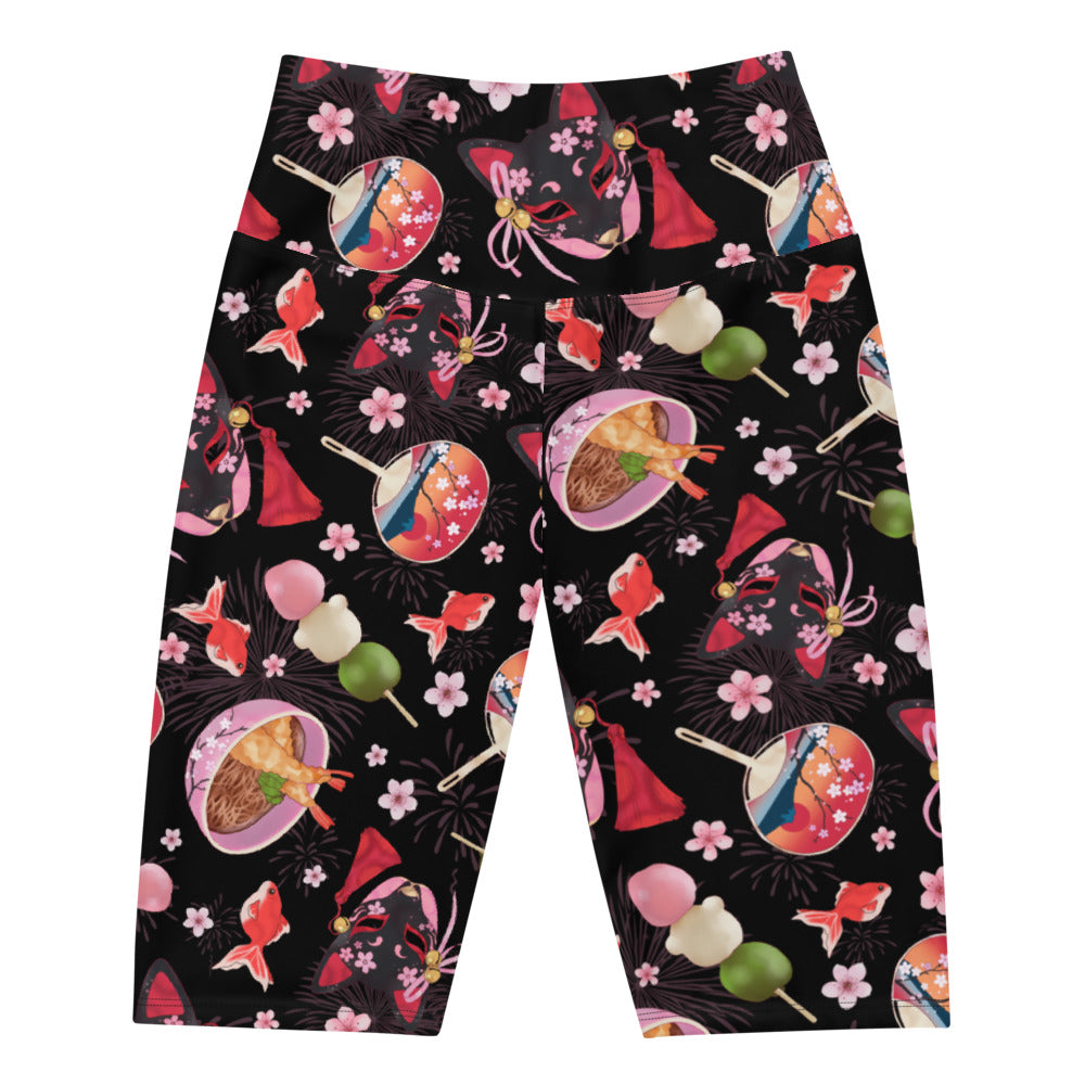 Stylish Matsuri Biker Shorts featuring vibrant patterns, perfect for staying cool and comfortable this summer.