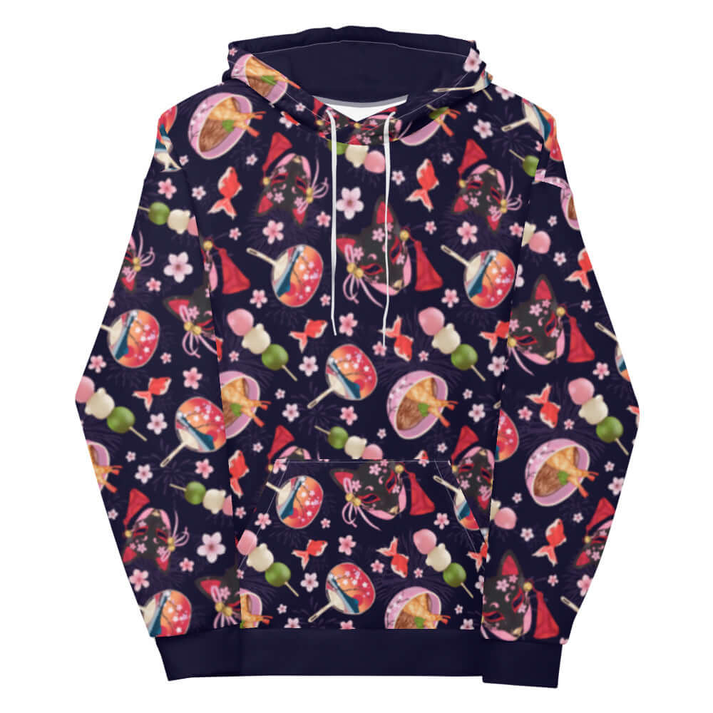 Vibrant Matsuri Hoodie featuring a colorful print, perfect for style and comfort. Ideal for making a statement!