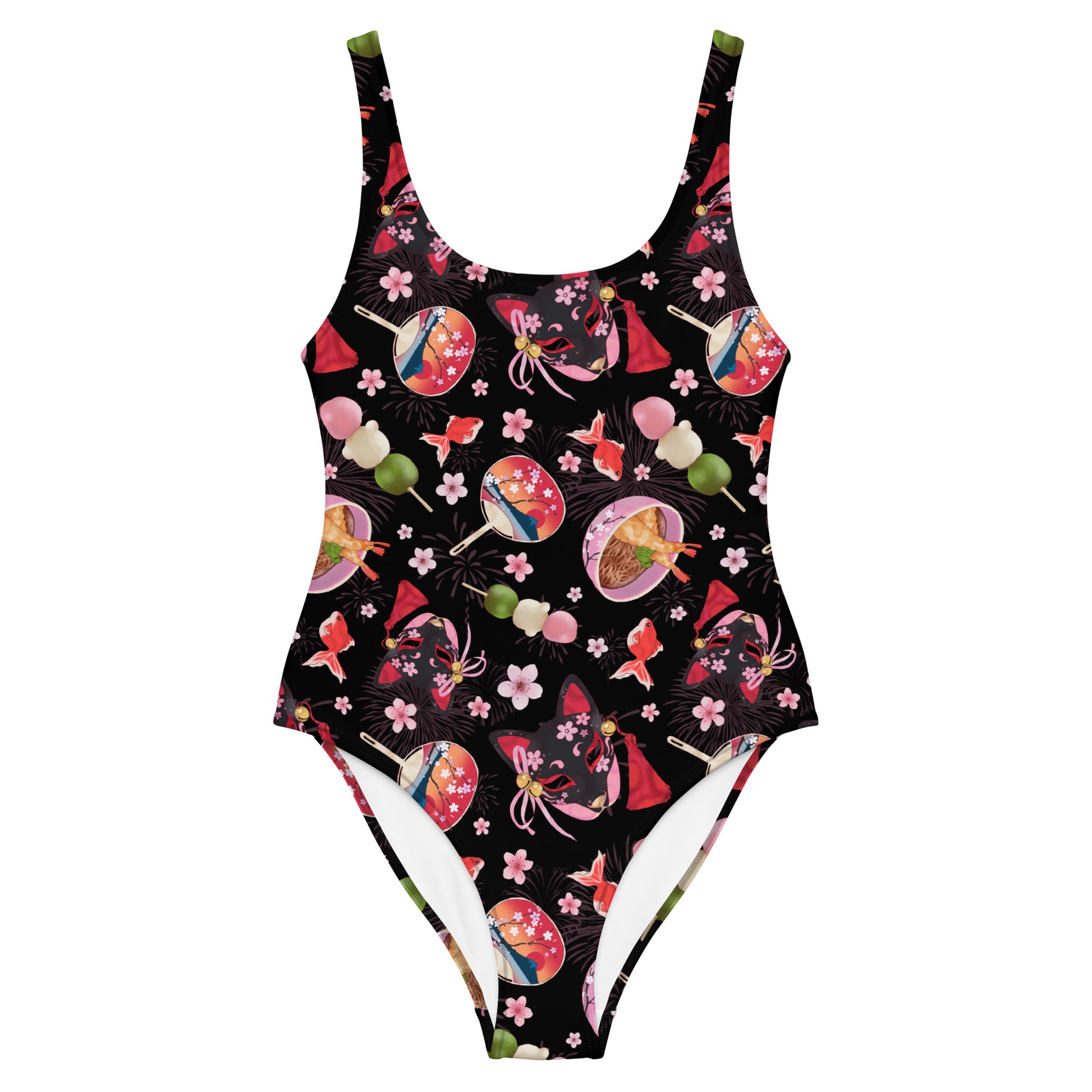 Stylish Matsuri One-Piece Swimsuit with vibrant patterns, perfect for beach days and pool parties. Feel confident and comfy!