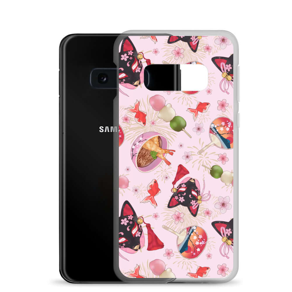 Matsuri Samsung® Clear Case showcases vibrant festival designs, offering stylish protection for your phone.