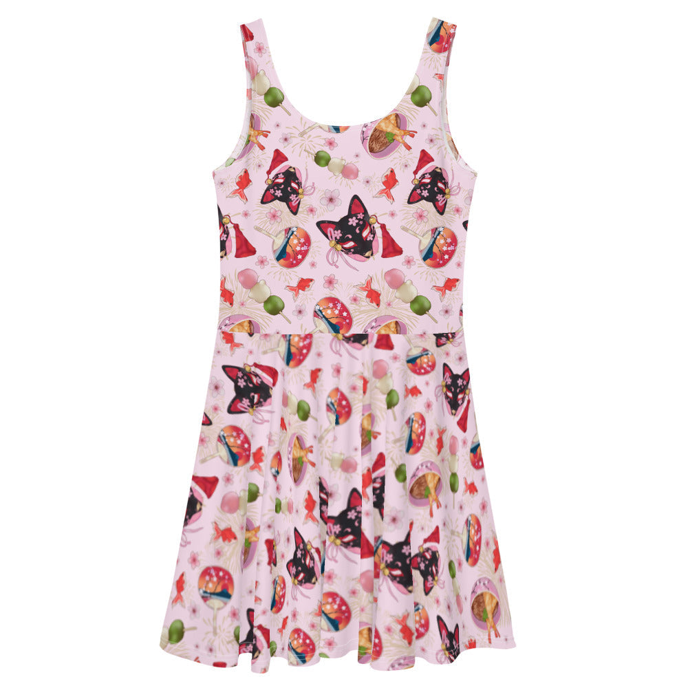 Matsuri Skater Dress features a vibrant design, perfect for summer outings, combining style and comfort effortlessly.