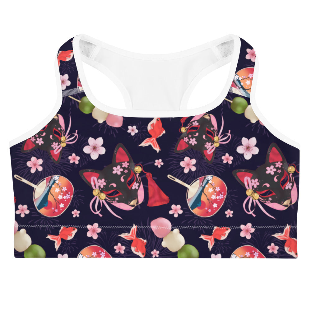 Matsuri Sports bra features a vibrant Japanese festival design, perfect for stylish workouts at [STORE NAME].