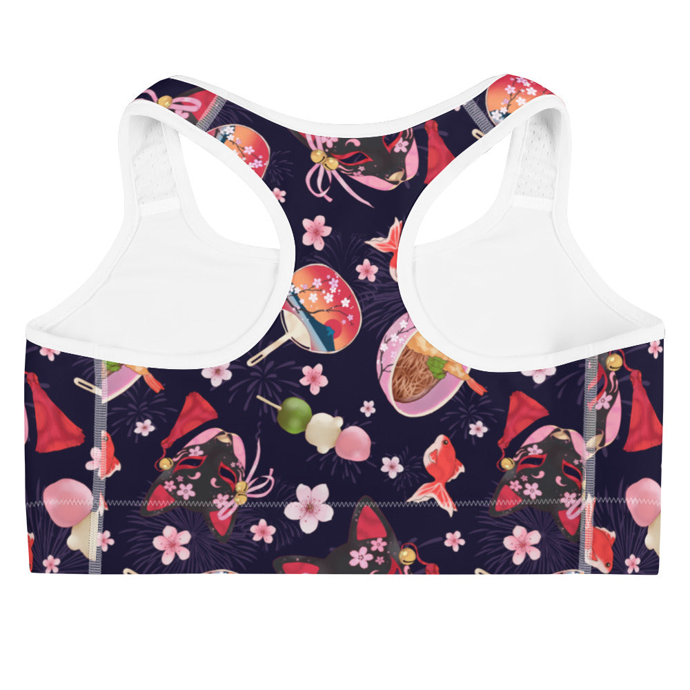 Matsuri Sports bra features a vibrant festival design, perfect for gym sessions in style and comfort.
