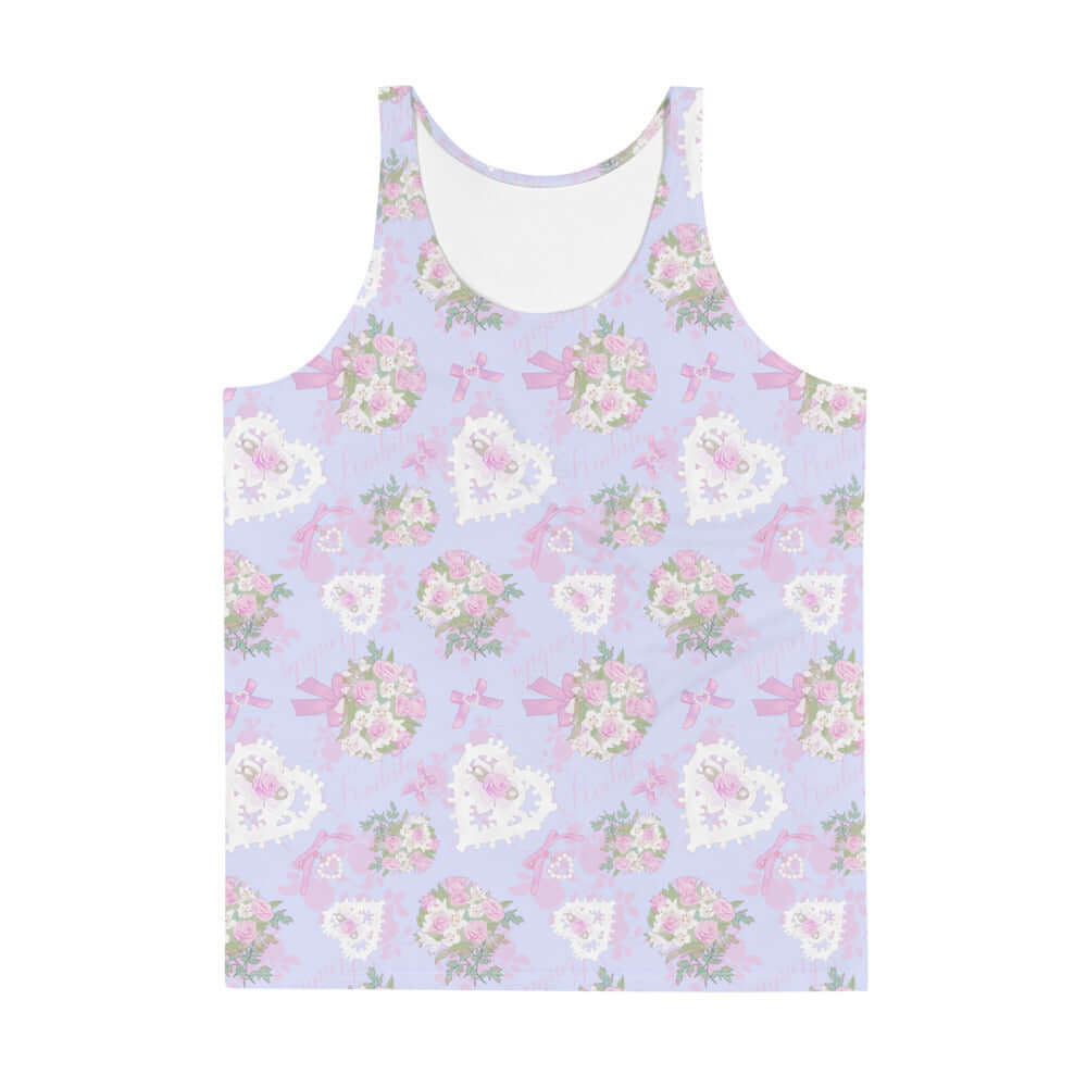 Vibrant Men's Anniversary Tank Top with floral design, soft fabric, and relaxed fit for stylish comfort.