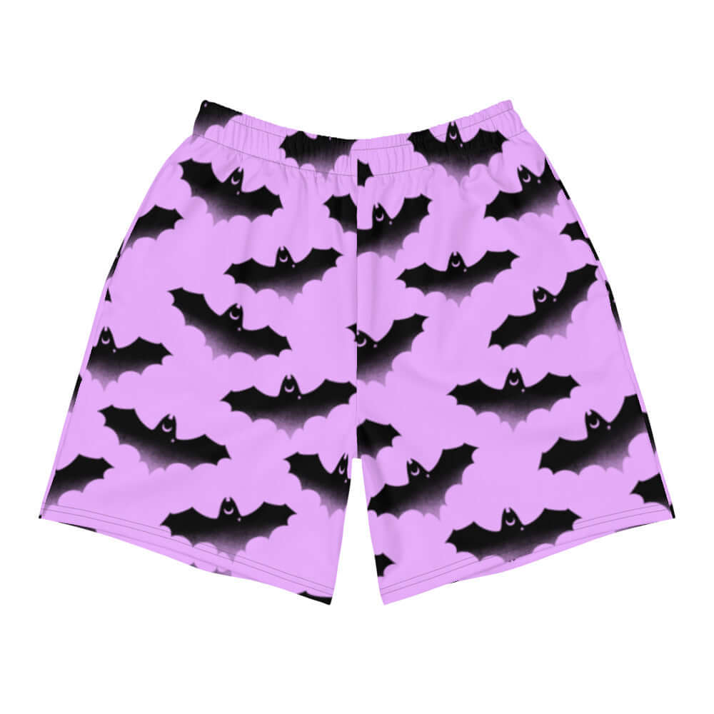 Stylish Men's Aensland Athletic Shorts with a fun bat design, perfect for running or workout activities.
