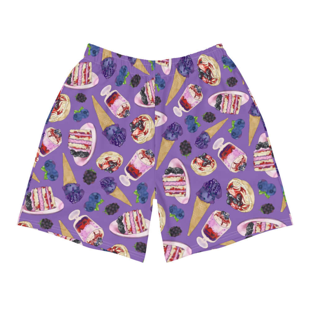Men's Berry Athletic Shorts feature a vibrant design, perfect for running, swimming, or any workout activity.