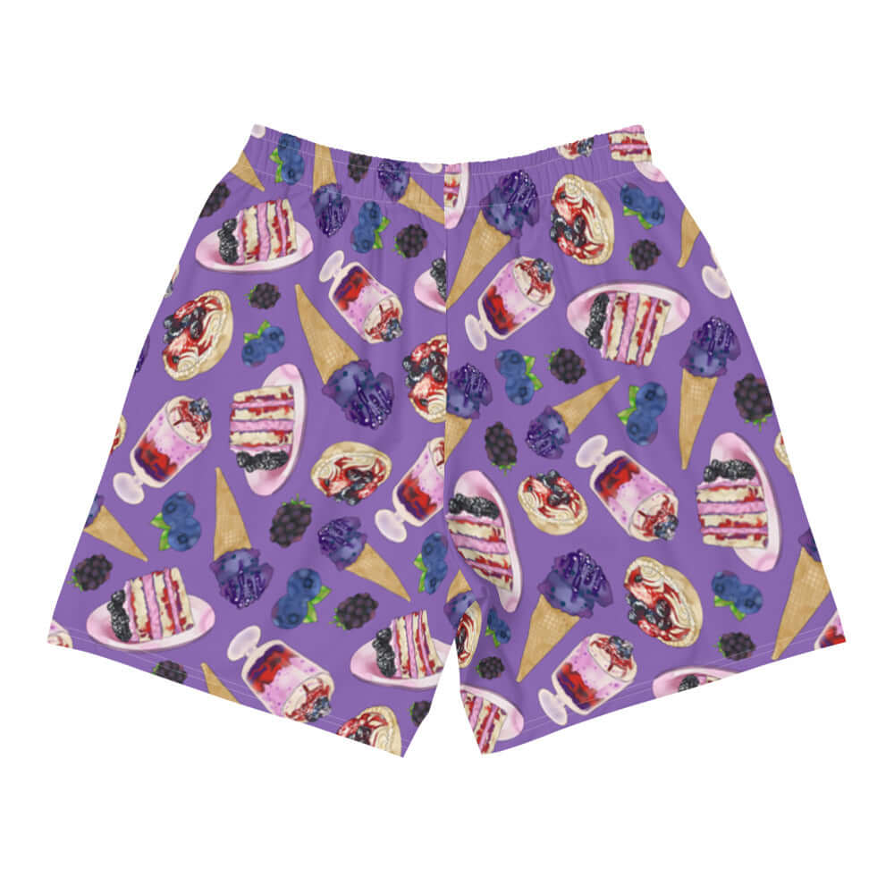 Men's Berry Athletic Shorts featuring a fun berry pattern, perfect for workouts, swimming, or casual wear.