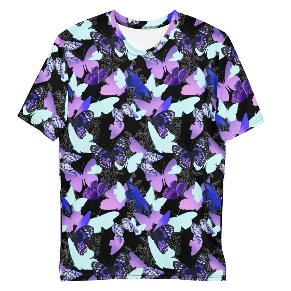 Stylish Men's Butterfly T-shirt featuring vibrant butterfly prints for comfort and durability, perfect for everyday wear.