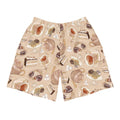 Men's Café Athletic Shorts feature a fun dessert pattern, perfect for workouts or casual outings. Enjoy comfort and style!