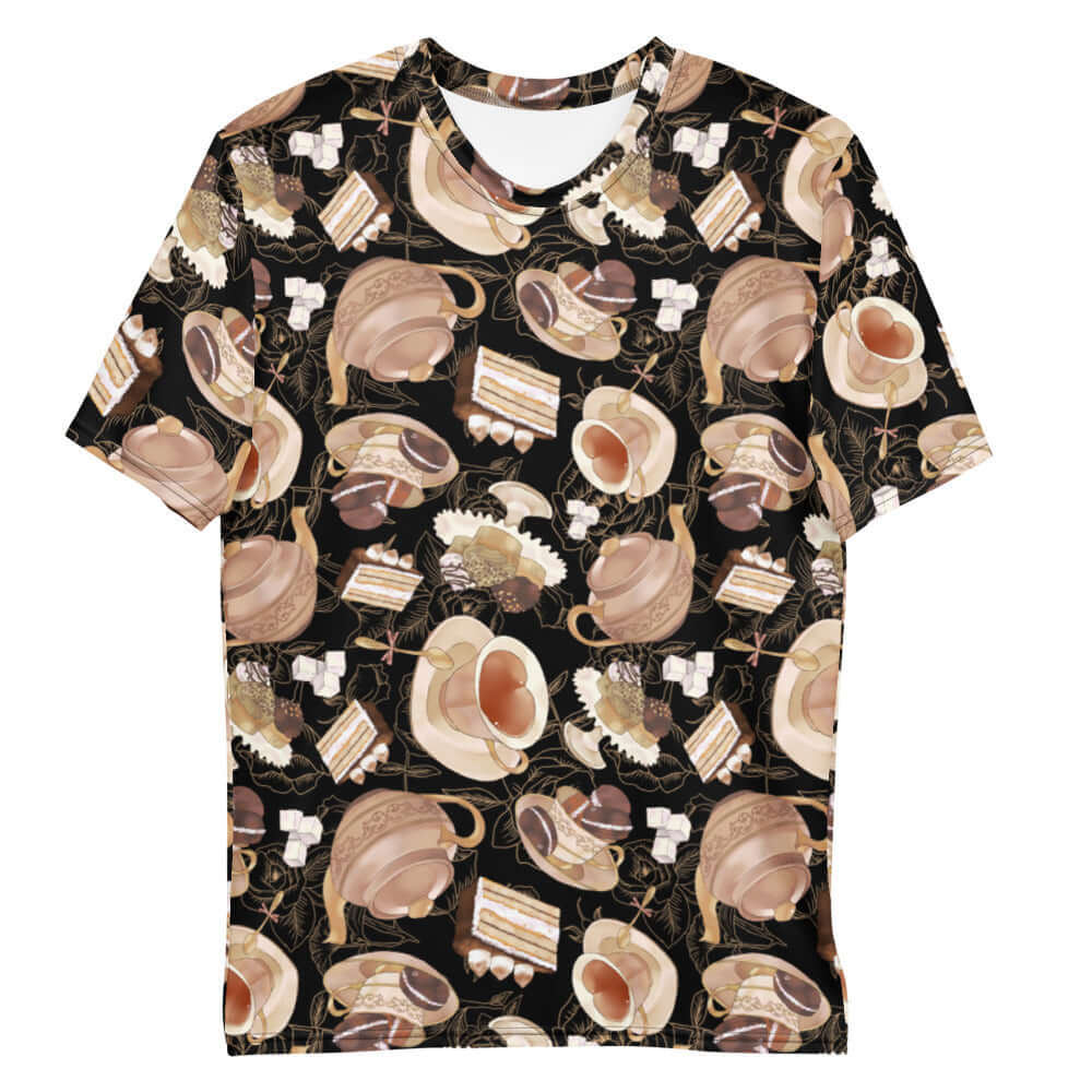 Stylish Men's Café T-shirt featuring a vibrant print, perfect for comfort and casual wear.