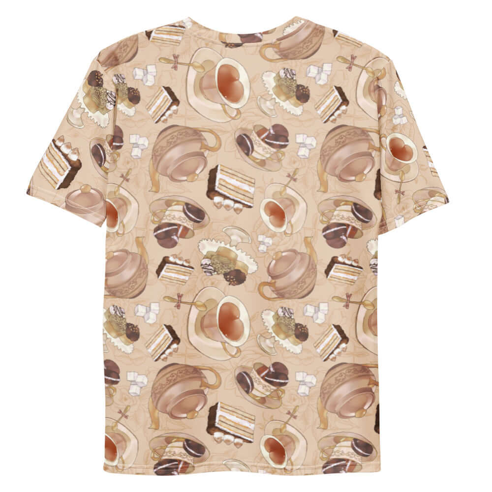 Stylish Men's Café T-shirt featuring a delightful café-themed print, perfect for comfort and style.