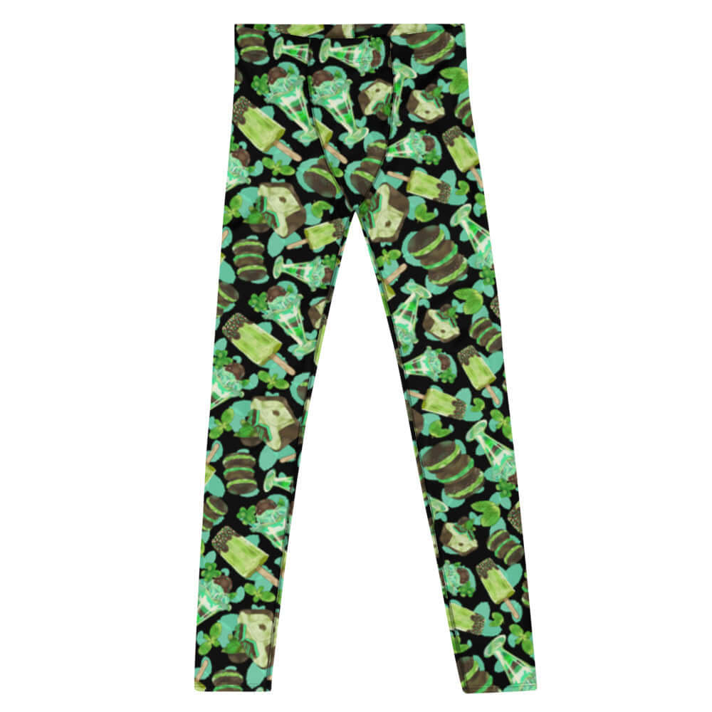 Stylish Men's Choco Mint Leggings featuring a vibrant design, ideal for workouts and casual wear. Perfect for active lifestyles.