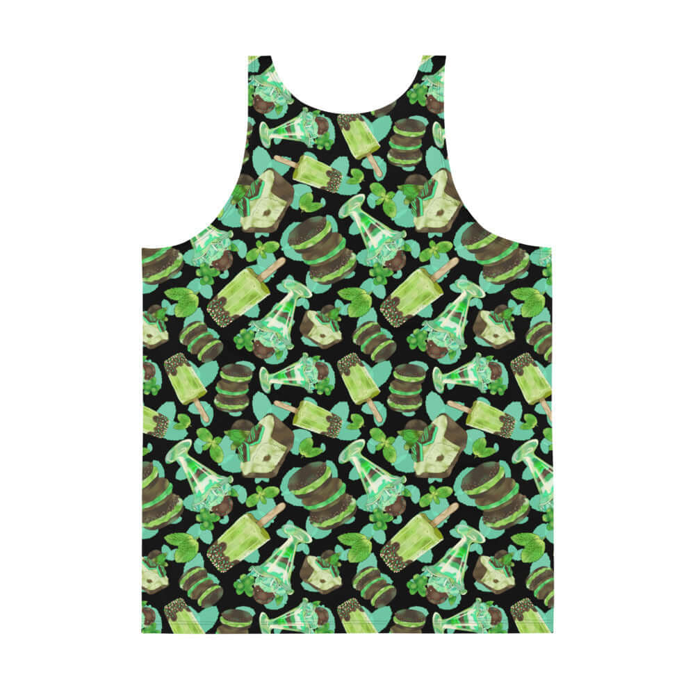 Colorful and stylish Men's Choco Mint Tank Top featuring a vibrant print and a relaxed fit for ultimate comfort.
