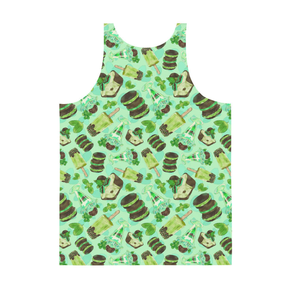 Men's Choco Mint Tank Top featuring vibrant colors and a relaxed fit, perfect for stylish comfort and summer vibes.