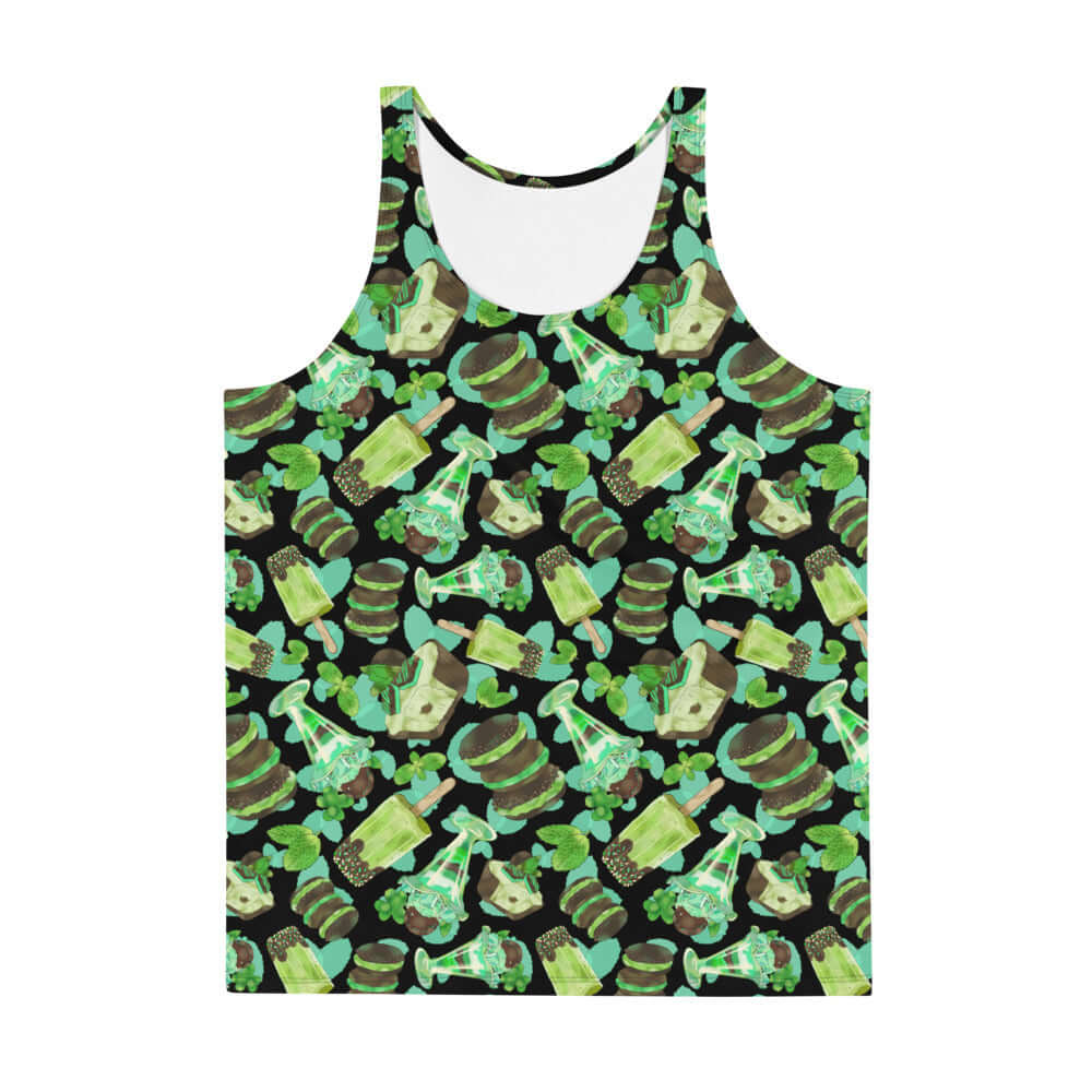Stylish Men's Choco Mint Tank Top with vibrant prints, perfect for comfort and a relaxed fit. Ideal for warm days!