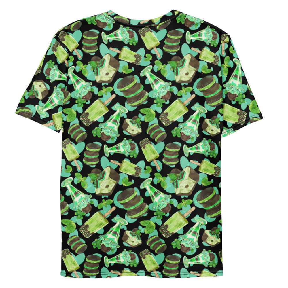 Men's Choco Mint T-shirt features a vibrant mint and chocolate pattern, perfect for style and comfort.
