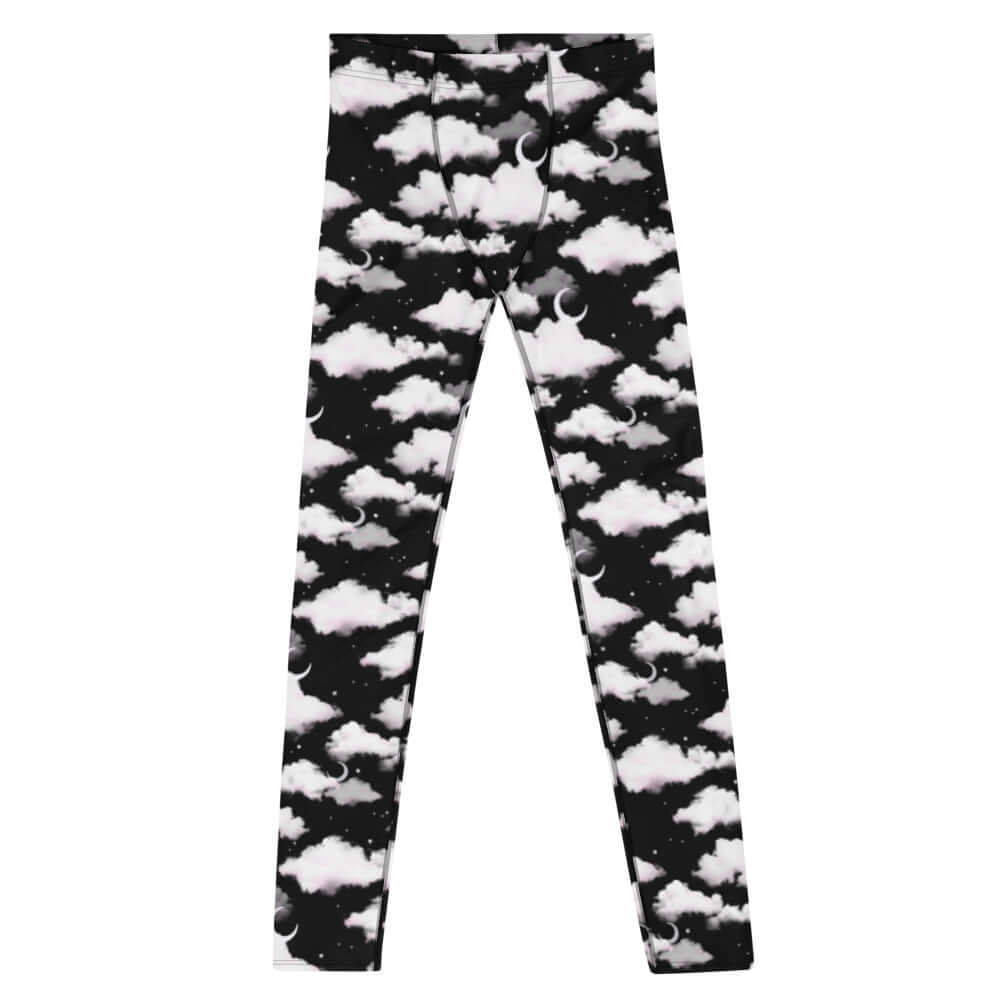 Men's Cloudy Sky Leggings featuring a soft, stretchy fabric, perfect for workouts or casual wear. Suitable for any activity.