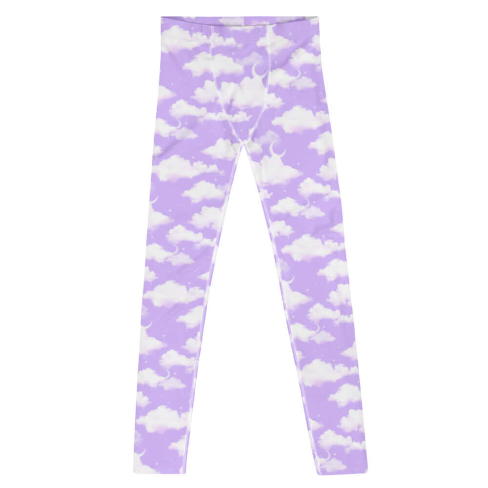 Men's Cloudy Sky Leggings in soft, stretchy fabric, perfect for workouts or casual wear at your active lifestyle.