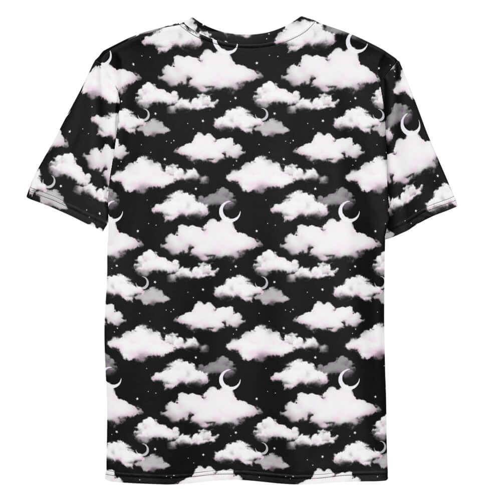 Men's Cloudy Sky T-shirt featuring a dreamy cloud pattern, perfect for comfort and style. Ideal for any casual outing.