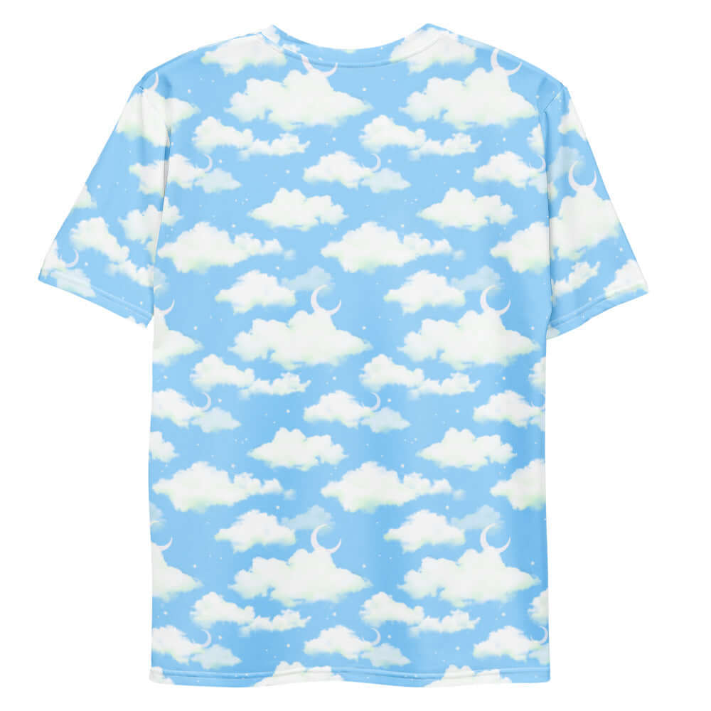 Stylish Men's Cloudy Sky T-shirt featuring a soft cloud print, ideal for comfort and casual wear. Perfect for summer!