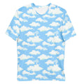 Men's Cloudy Sky T-shirt features a vibrant cloud pattern, offering comfort and style for any casual occasion.
