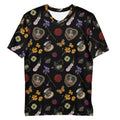 Men's Gothic Tea Time T-shirt features a vibrant floral and skull design, perfect for a unique, stylish look.