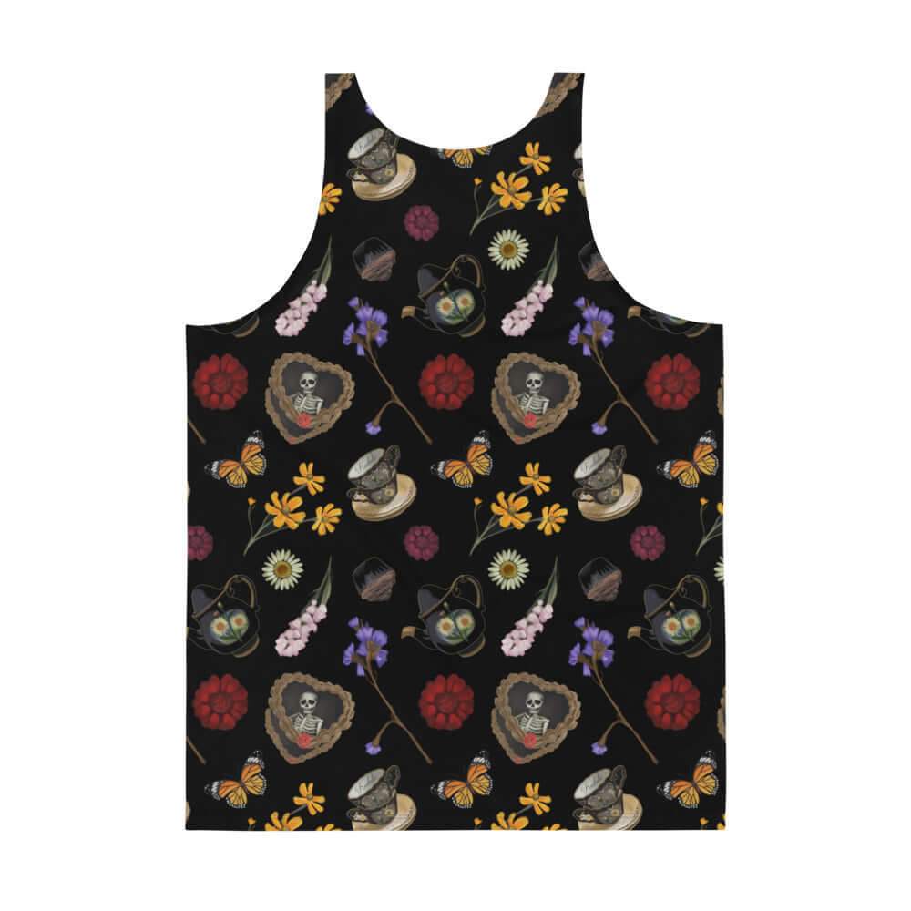 Men's Gothic Tea Time Tank Top features vibrant colors and a relaxed fit, perfect for a stylish yet comfortable look.