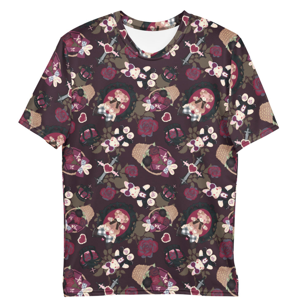 Men's Gothic Teddy T-shirt features a unique floral design, crafted for comfort and style, perfect for any casual outfit.