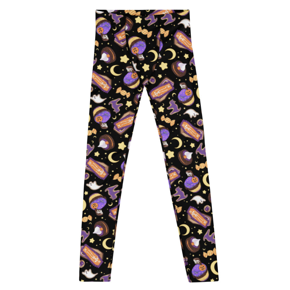 Men's Halloween Treat Leggings featuring a fun design, perfect for workouts or casual wear this spooky season.