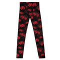 Men's Higanbana Leggings in vibrant red and black, perfect for workouts and versatile enough for any activity.