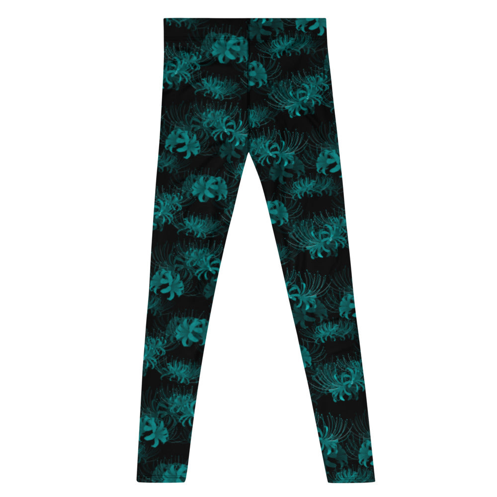 Stylish Men's Higanbana Leggings featuring a vibrant floral design, ideal for workouts or casual wear.