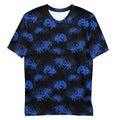 Stylish Men's Higanbana T-shirt featuring vibrant blue floral design, made from soft, stretchy fabric for comfort.