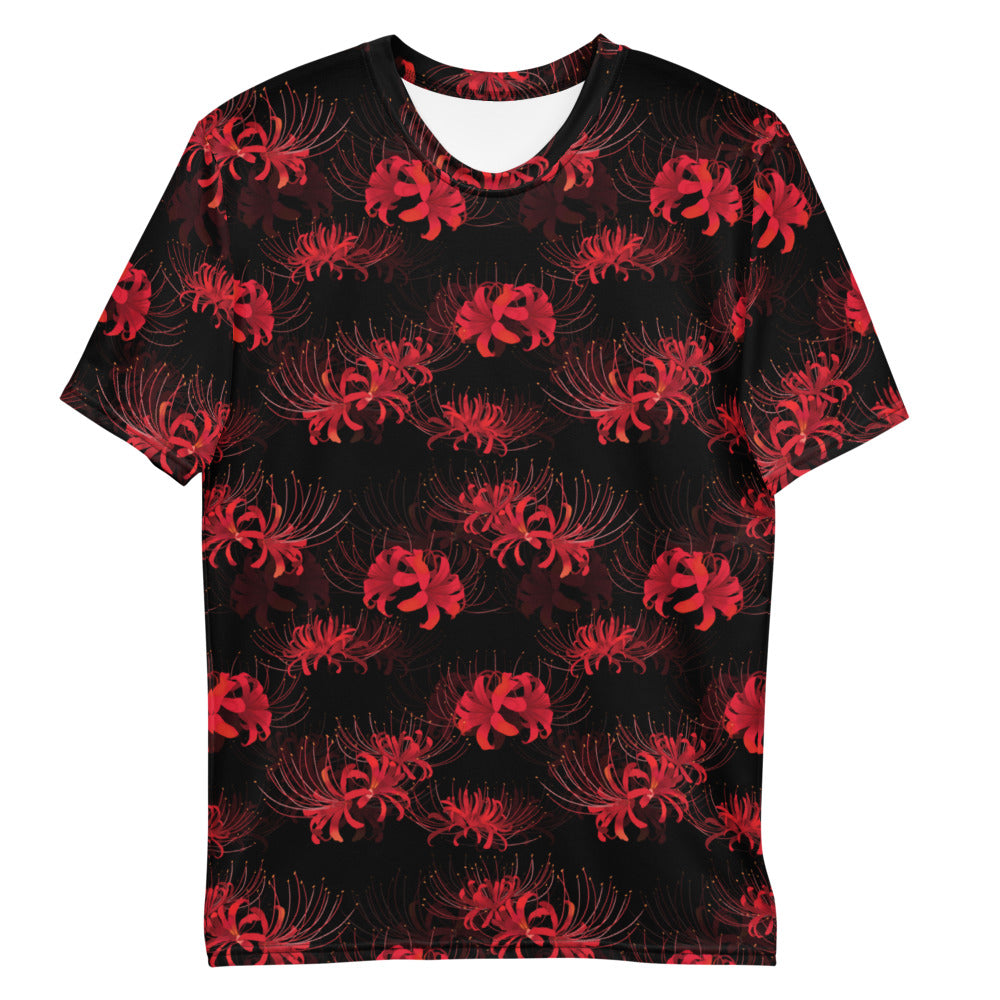 Stylish Men's Higanbana T-shirt featuring vibrant floral design, perfect for comfort and durability.