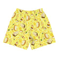 Men's Lemon Athletic Shorts feature a vibrant lemon print, perfect for running, swimming, or any active lifestyle.