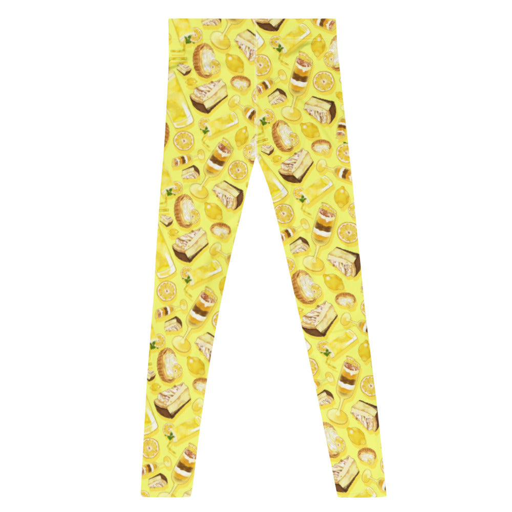 Men's Lemon Leggings feature a vibrant lemon print, perfect for active wear and versatile styling options.