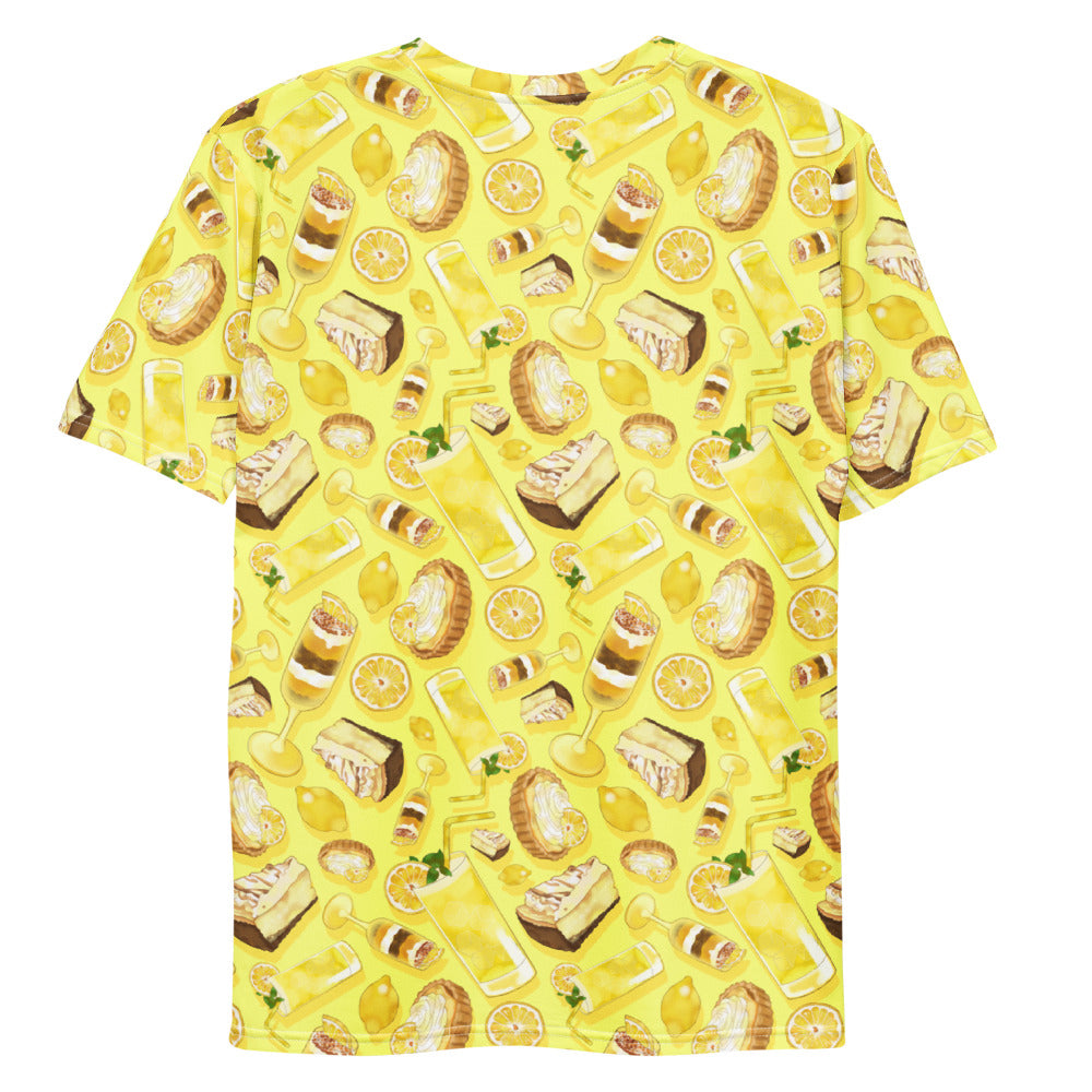 Men's Lemon T-shirt featuring a vibrant lemon pattern, crafted for comfort and durability. Perfect for casual wear.