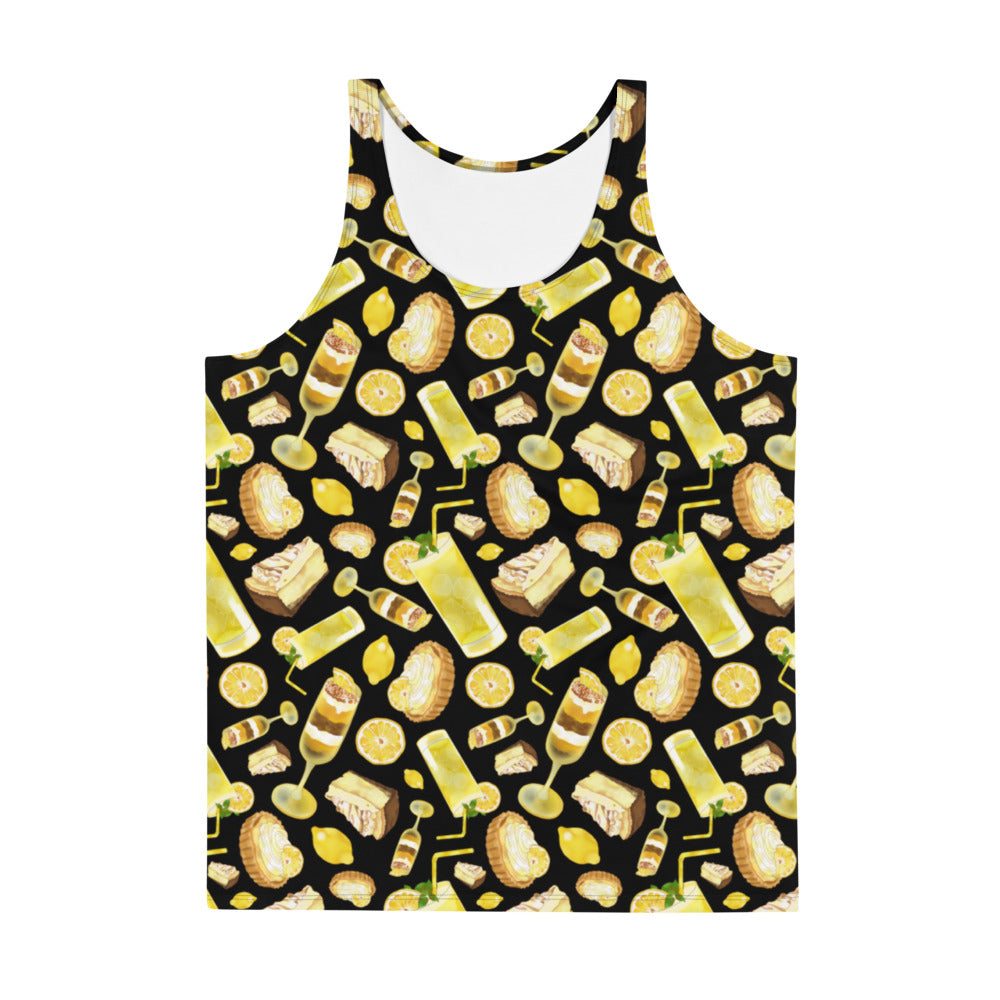 Vibrant Men's Lemon Tank Top featuring fun lemon designs in soft, stretchy fabric for a relaxed fit. Perfect for summer!