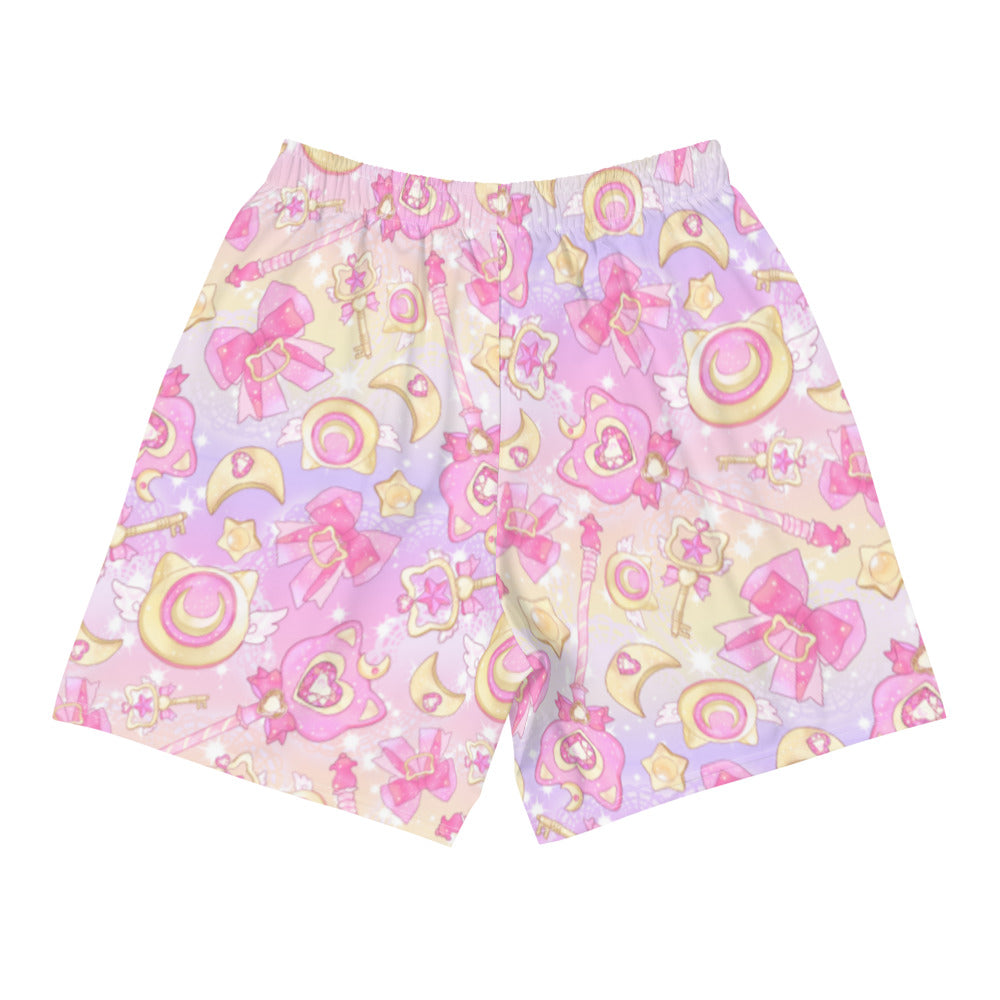 Men's Magical Girl Athletic Shorts feature a vibrant design, perfect for workouts and casual wear. Get active in style!