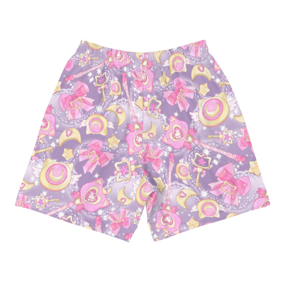 Colorful Men's Magical Girl Athletic Shorts with playful designs, perfect for running, swimming, or weight-lifting.